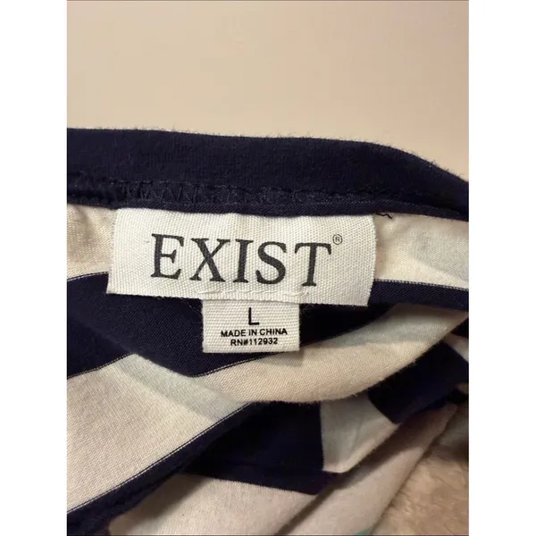 Exist Nautical Striped Drop Waist Anchor Detail Mini Dress Pockets Cap Sleeves L - Image 3