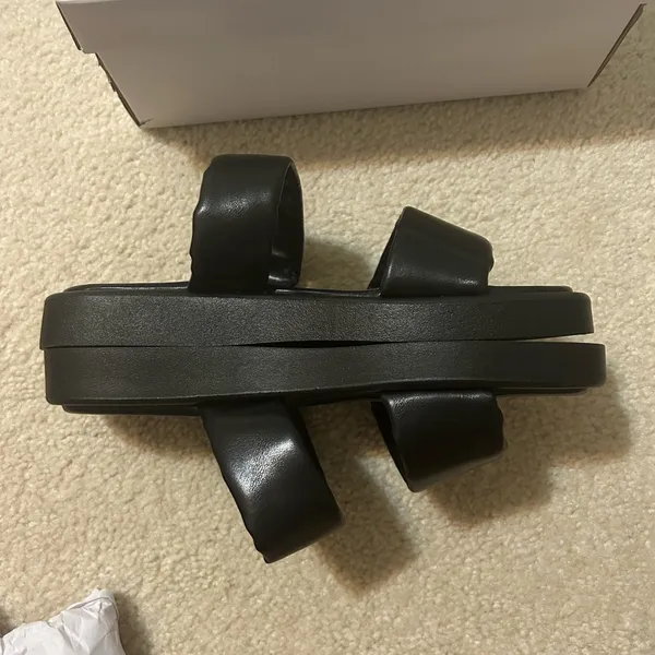 Bamboo Black Slide Sandals - Image 3