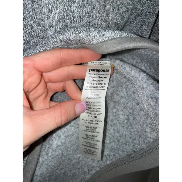 Patagonia Better Sweater Pullover Womens Small Gray Excellent 1/4 Zip‎ Fleece - Image 3