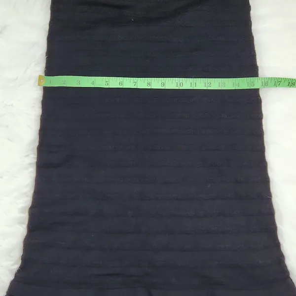 Tory Burch -715 Giselle Textured Merino‎ Wool Sweater Dress Black Ruffle Hem XS - Image 11