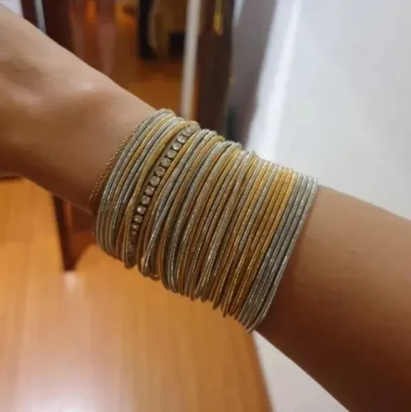 NEW‎ 2 mm Gold Plated Stainless Steel 316L Stackable Guitar String Bracelets - Image 7