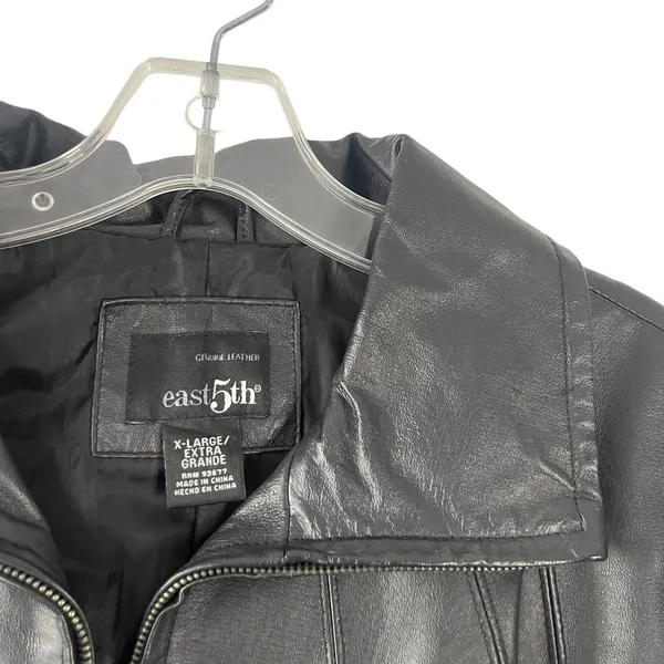 East 5th Women's Size XL Leather‎ Black Full Zip Moto Jacket - Image 4