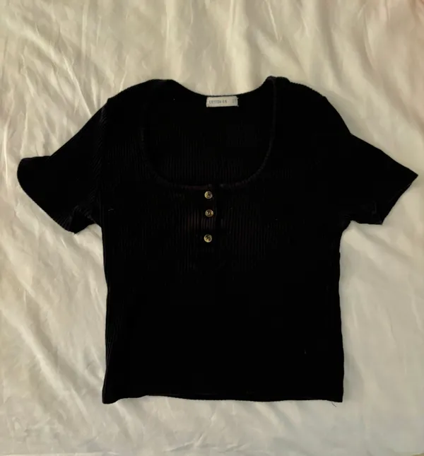Black Ribbed  Top - Image 2