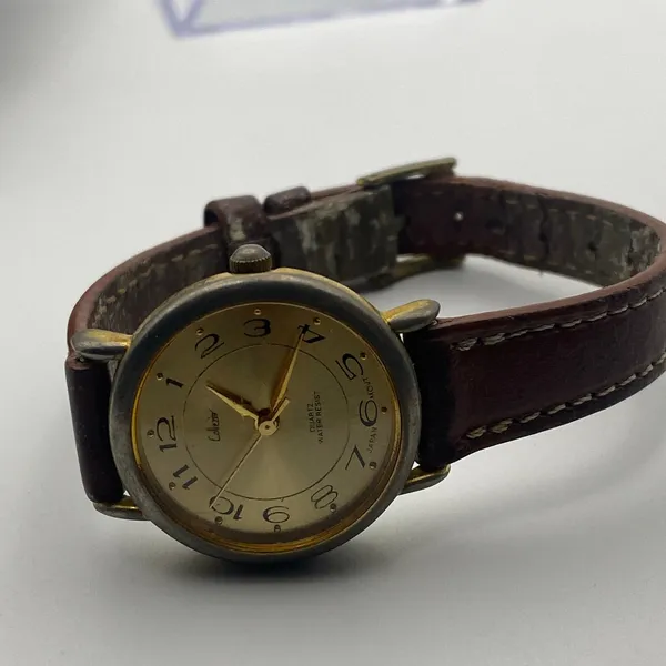 Elegant Collezio Ladies Quartz Watch - Gold Dial & Brown Leather Strap - Image 4