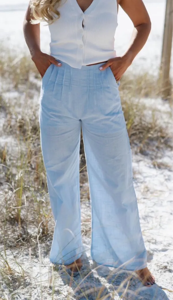 These Three Boutique blue linen pants - Image 2