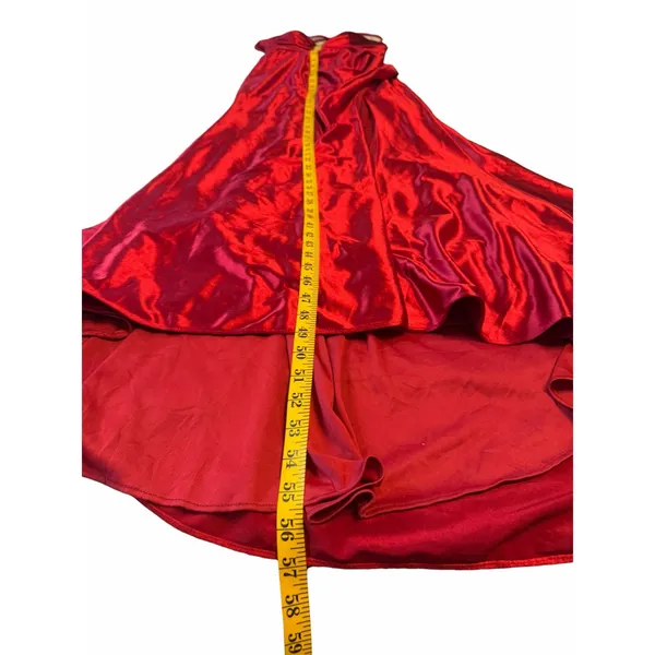 STACEES Red Satin Corset Gown Thigh-High Slit - Size 8 - Image 8