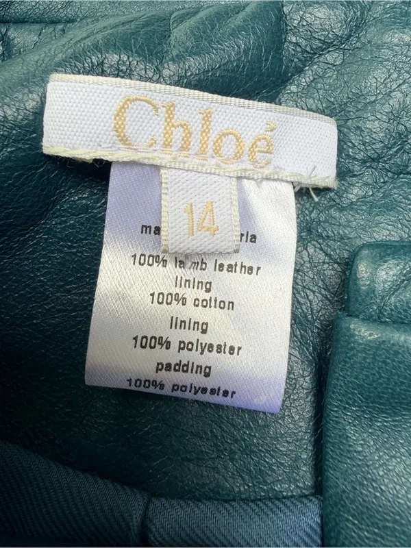 Chloe deep teal lambs leather. - Image 6