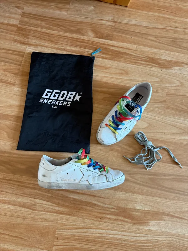 Golden Goose Superstar Rainbow Low Top Sneakers - Size 38 - Image 3