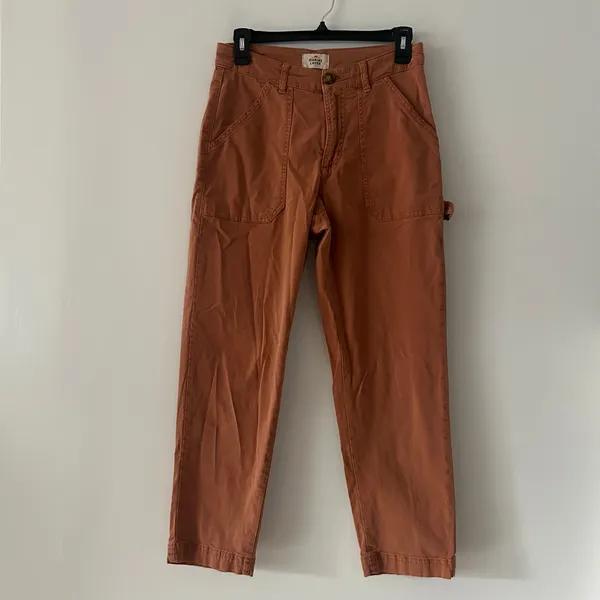 Marine Layer Womens Maya Slim Straight Leg Utility Pant Chino Amber Brown Size 4 - Image 3