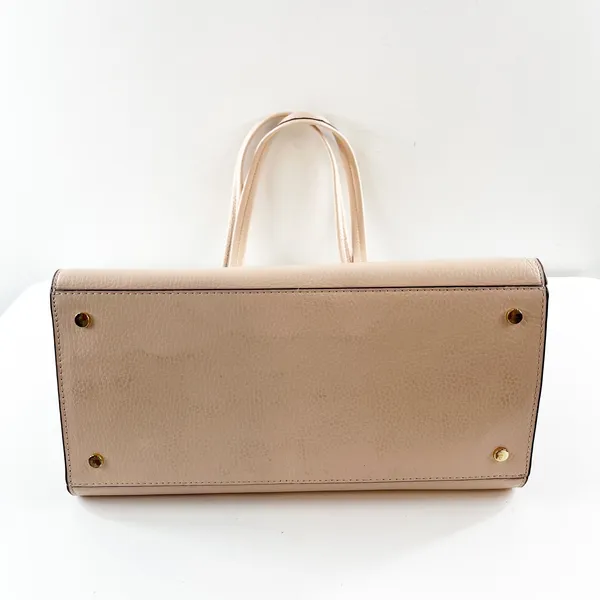 Banana Republic Leather Double Top Handle Tote Handbag Purse Blush Pink - Image 5