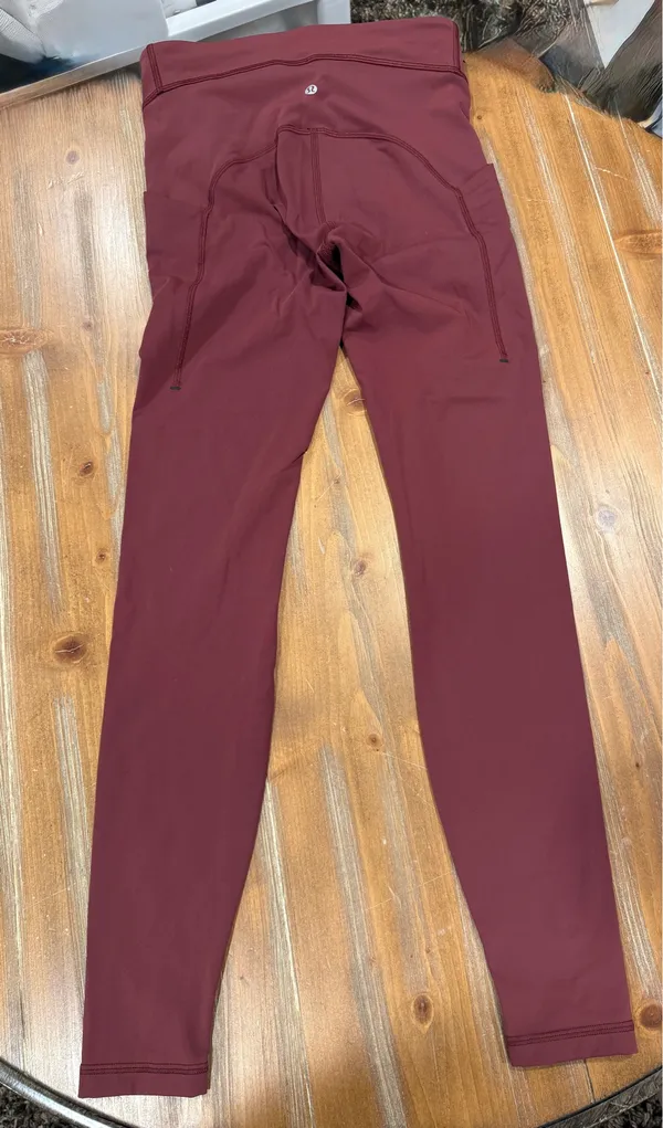 Lululemon Power Thru High-Rise Tight 28" Red Merlot Women's Size 6 Training Gym - Image 3