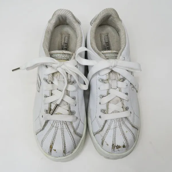 Vintage 90s Skechers White Chrome Platform Sneakers - Image 3