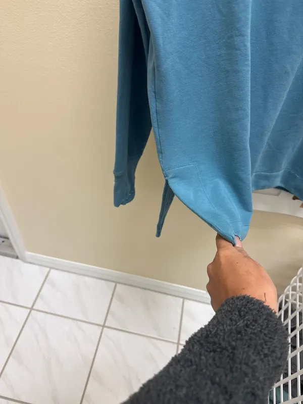 Athleta Cozy Karma Asymmetric Sweatshirt in Blue Teal - Image 2