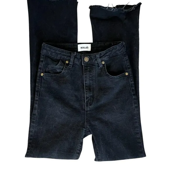 Rolla’s Women’s East Coast High Rise Black Denim Cropped Bootcut Jeans Size 27 - Image 3