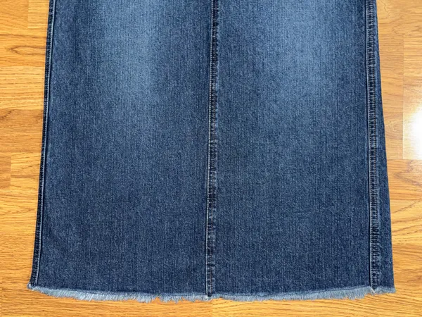 Cato Long Denim Skirt Women’s Size 6 Dark Wash Distressed Raw Hem Fringe Slit - Image 6
