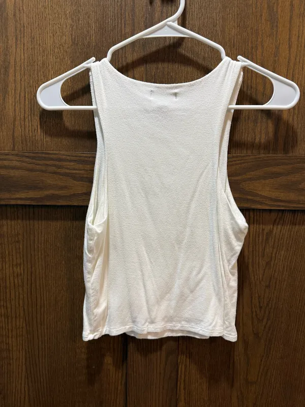 Dry Goods Fitted white cotton tank - Image 2