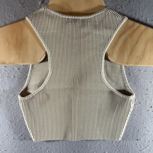 157 | Babaton Sculpt Knit Ribbed Cropped Tank Beige Womens S - Image 2