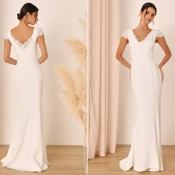 LULU's Bridal Wedding Chic Modern Sexy Elegant Lace Mermaid Trumpet Gown NWOT - Image 3