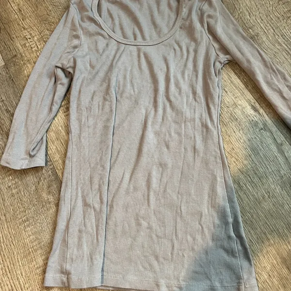 PJ HARLOW norah 3-4 sleeve‎ rib tee in clay size small - Image 4