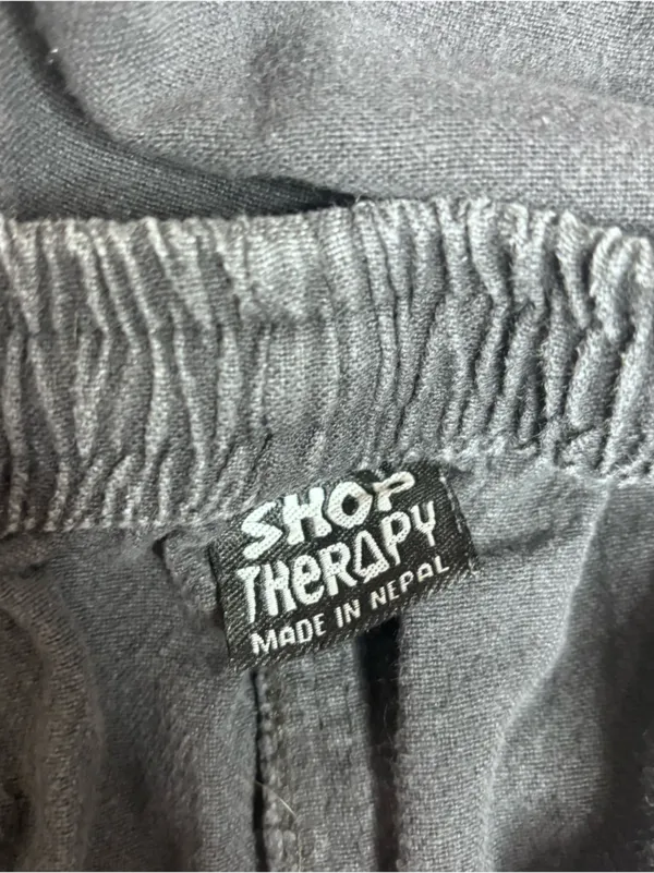 Shop Therapy Greatful Dead Black Wide Leg Cargo Pants Embroidered Badge LARGE - Image 3
