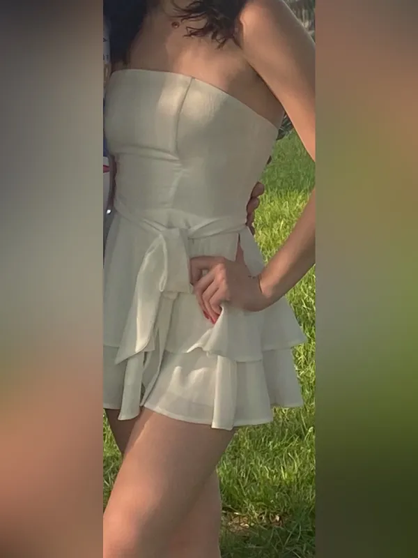 Princess Polly Rolla Romper White with Bow Detail - Image 7