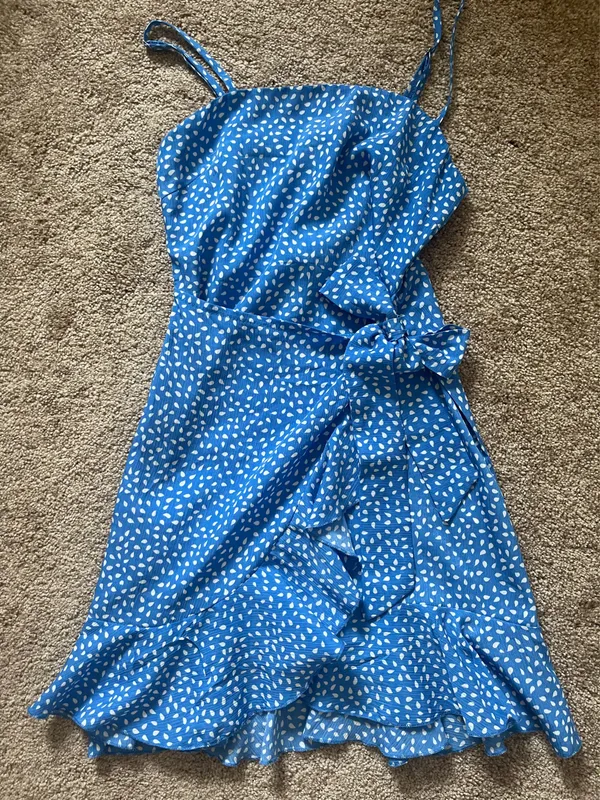 Hello Molly Mini Dress Blue Polka Dots - Image 6