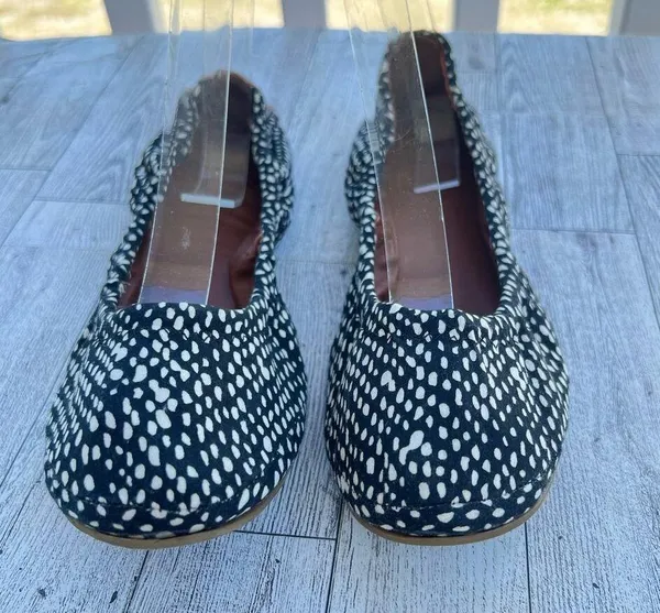 Lucky Brand Shoes Emmie Ballet Flats Women’s Size 8M Black Cream Print Fabric - Image 2
