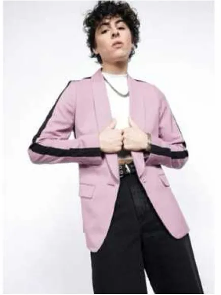 Wildfang The Empower Colorblock Tux Blazer Mauve Black Womens Tailored Medium - Image 9