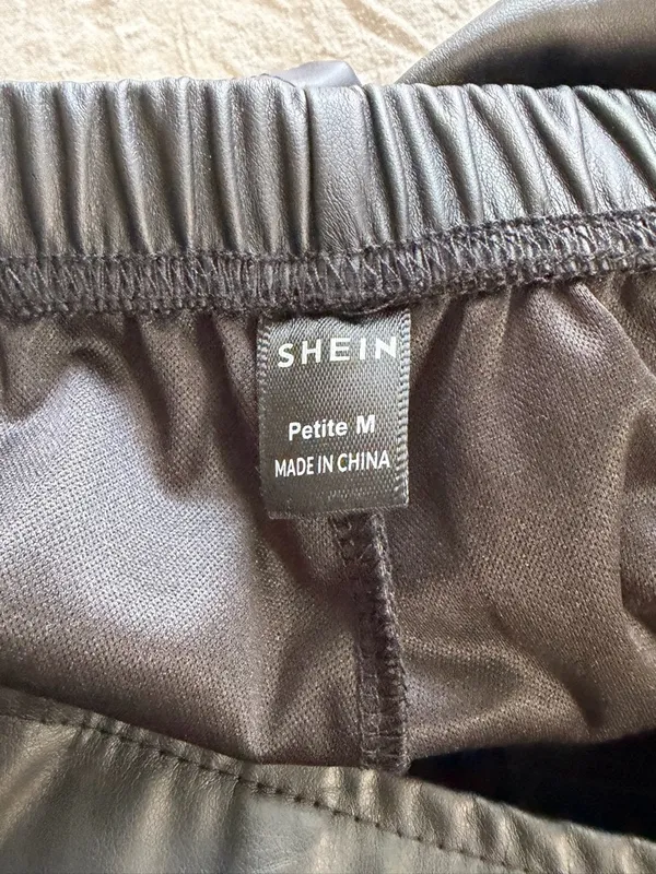 SheIn Black Faux Leather Mini Skirt with Elastic‎ Waist - Image 2