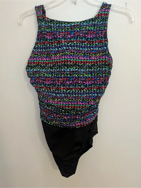 Miraclesuit‎ Multicolor Patterned One-Piece Swimsuit with Black Bottom - Image 2