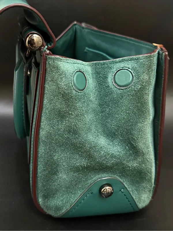 COACH 12086 Green Drifter Snakeskin Top Handle Crossbody Shoulder Bag - Image 9