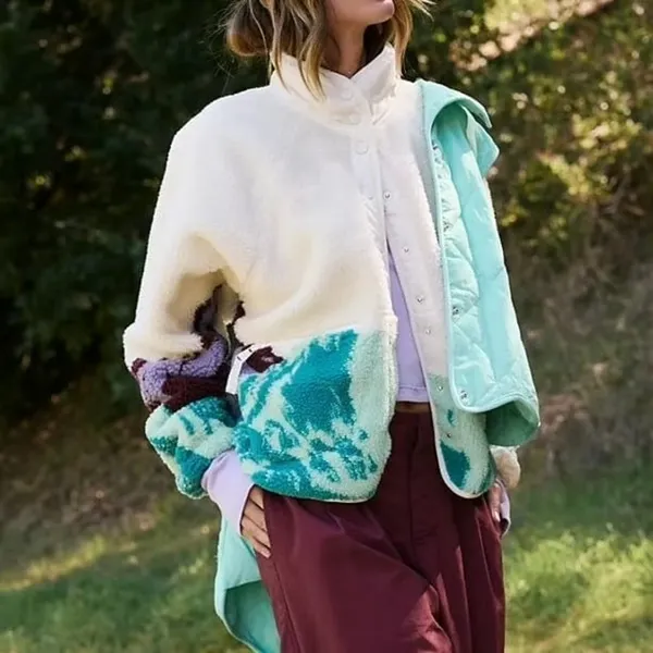NEW Free People Movement Hit The Slopes Sunrise Summit Fleece Button Jacket XS - Image 2