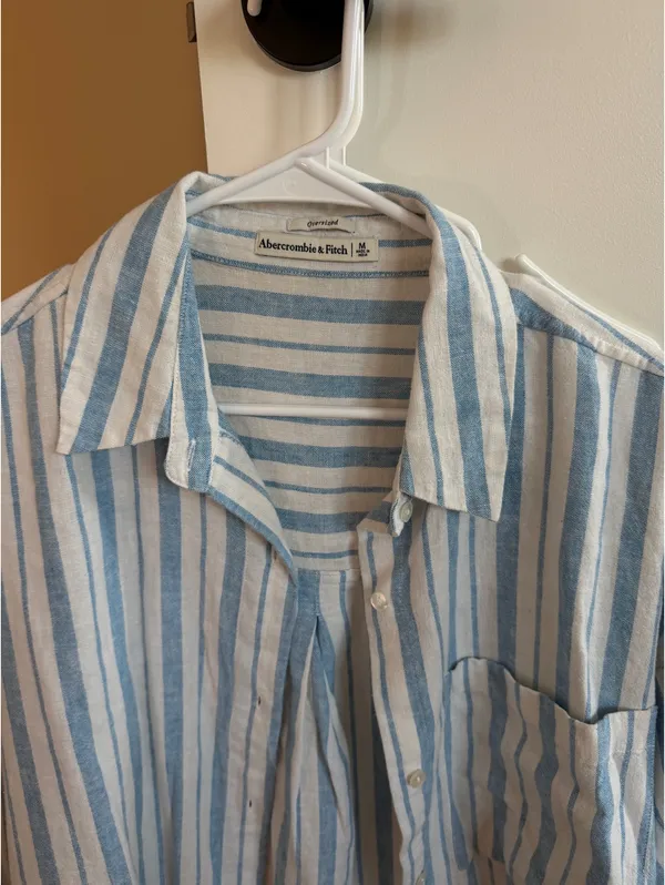 Abercrombie & Fitch Oversized Stripe Button Up - Image 3