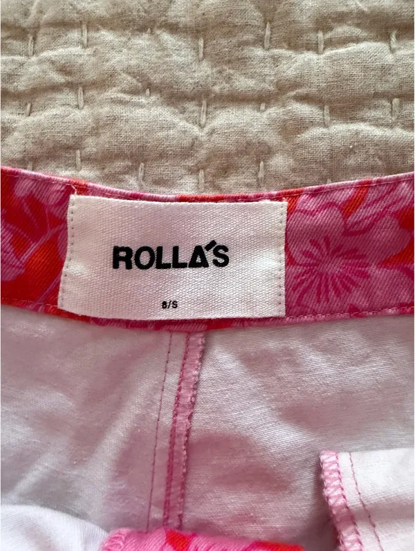 Rolla's Pink patterned straight leg high waisted jeans - Image 6