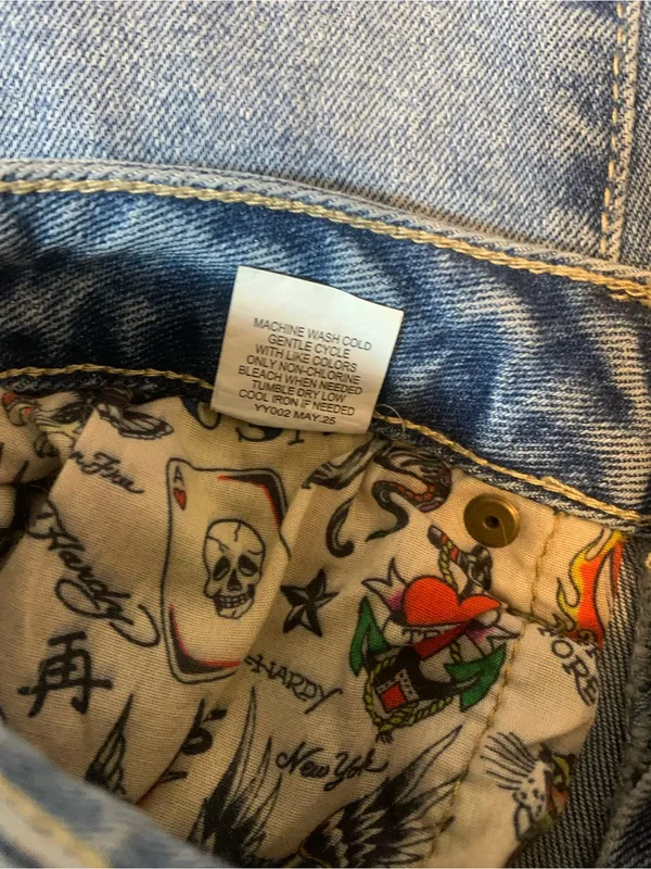 Vintage Ed Hardy Denim Bootcut Jeans Hot Pink Logo & Embroidery Ladies Sz 24 - Image 4