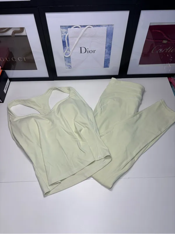 MFVIM 2 Piece Set Lemon Chiffon Yellow Workout Set Fits Like Small (Tag XL) NWOT - Image 2