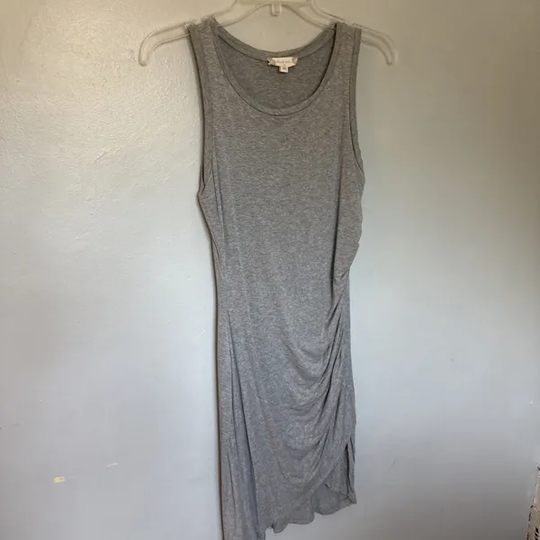 Altard State Dress Sm Asymmetrical Twist Front Pullover Heathered Tan Party XS - Image 3