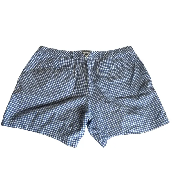 Columbia PFG Shorts Womens 14 Super Bonehead Gingham‎ Blue White Plaid Outdoor - Image 3