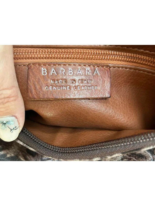Barbara Genuine Leather Brown Crocodile Pattern Shoulder Bag - Image 3