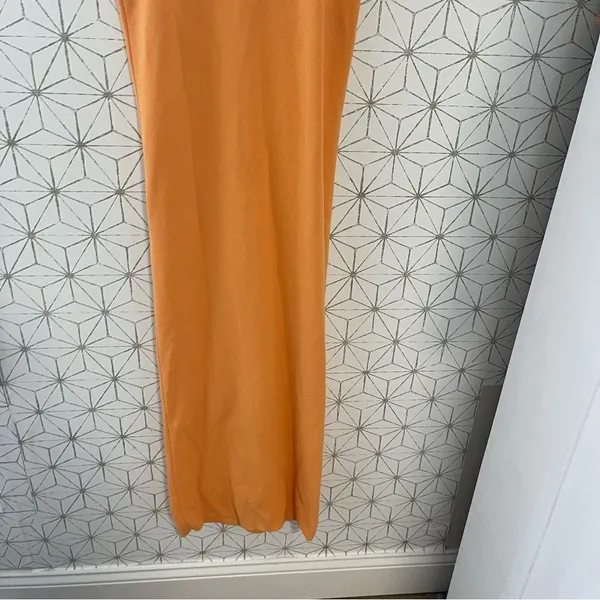 ALC Frank Orange Ribbed Midi Dress - Image 4