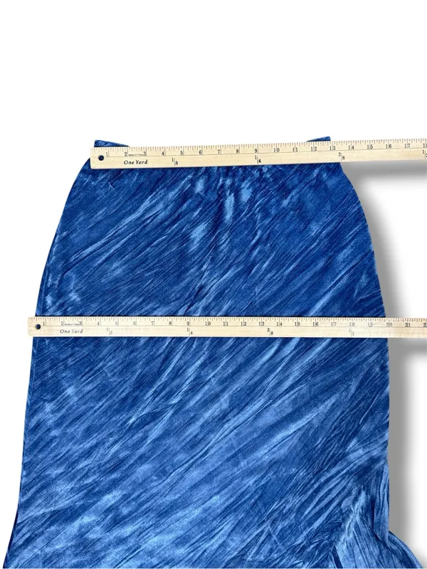 Free‎ People Noa Crushed Velvet Maxi Slip Skirt Royal Blue Small Boho Chic - Image 12