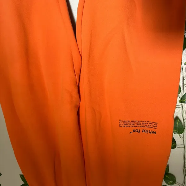 Women’s White Fox Orange Joggers Size XL - Image 3