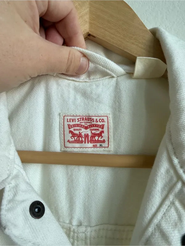 Levi’s Short Sleeve Heritage Lightweight Denim Jumpsuit White XL - Image 4