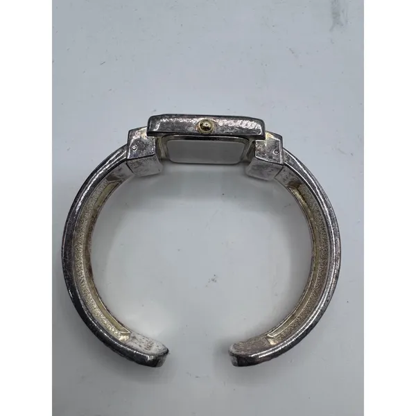 Geneva Platinum‎ Cuff Bracelet Watch Vintage Silver Tone Bangle Japan Movt - Image 7
