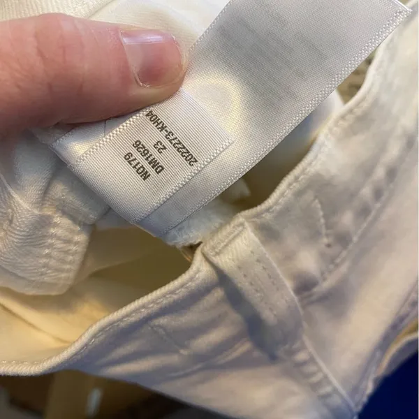 Madewell The '90s Straight‎ Crop Jeans Raw Hem in Tile White Size 23 NWT - Image 5
