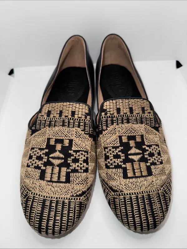 LATIGO For Anthropologie ‘Alba’ Embroidered d’Orsay Loafer Flats Women’s 8 Boho - Image 3