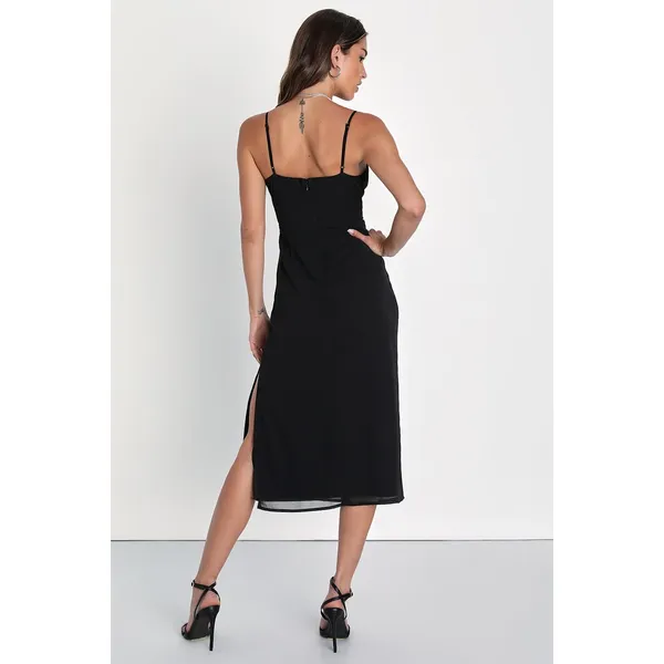 NWT Lulus Sweetest Invite Black Sleeveless Midi Dress Party Night Out Size S - Image 3
