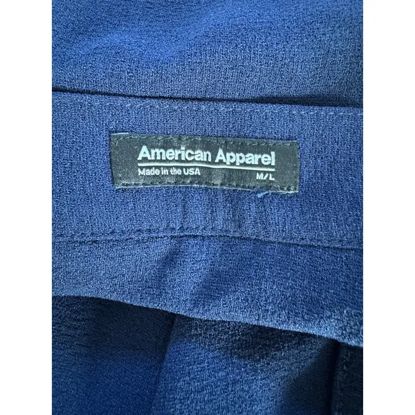 American Apparel Navy Blue Adjustable Self-Tie Wrap Mini Skirt - Image 8