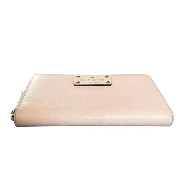 Kate Spade Wallet Womens One Size Pink Leather Zip Around Logo Continental - Image 6