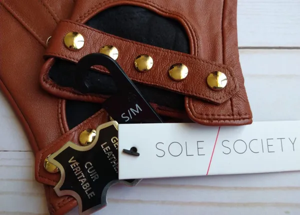 Sole Society Leather Gloves with Studs NWT - Image 5
